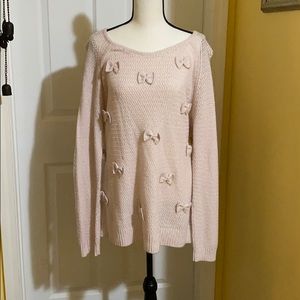 Laura Conrad Bow Blush Pink Sweater
